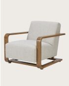 Rima - Fauteuil en bois massif chêne et en lin 77x90x73cm