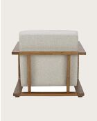 Rima - Fauteuil en bois massif chêne et en lin 77x90x73cm