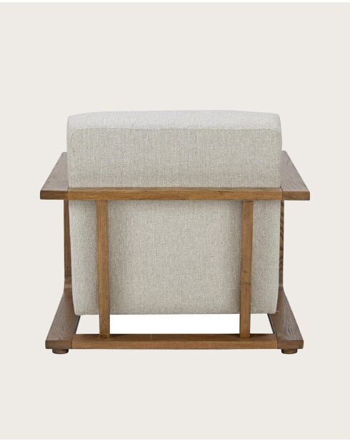 Rima - Fauteuil en bois massif chêne et en lin 77x90x73cm