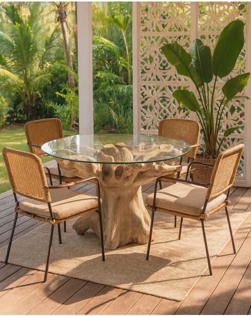 Forest - Tavolo da giardino in teak grezzo