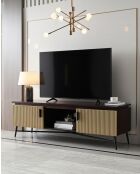 Moon - Mueble de TV con acabado en latón envejecido 145 cm