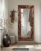 Boima - Miroir en bois de teck finition antique 110x10x200cm