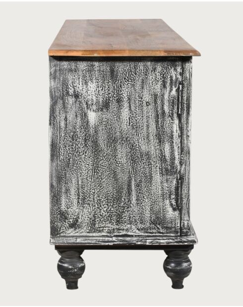 Lotus - Porta TV in legno massello di mango sbiancato da 150 cm