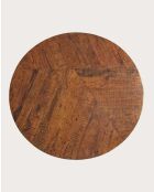 Prague - Ronde eettafel in massief hout en gouden tulpenvoet D110 cm 6 pers