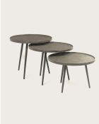 Soccoro - Mesita redonda extraíble de metal negro