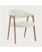 Soria - Esszimmerstuhl aus beigem Stoff mit Gestell aus gebleichtem Holzfinish