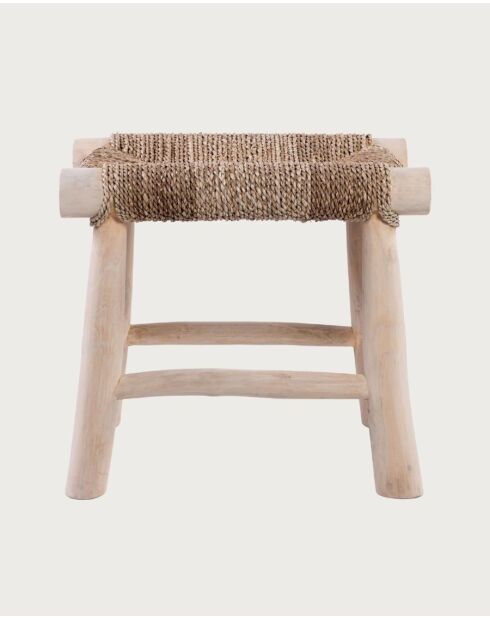 Matra - Taburete de jacinto de agua y rama de teca