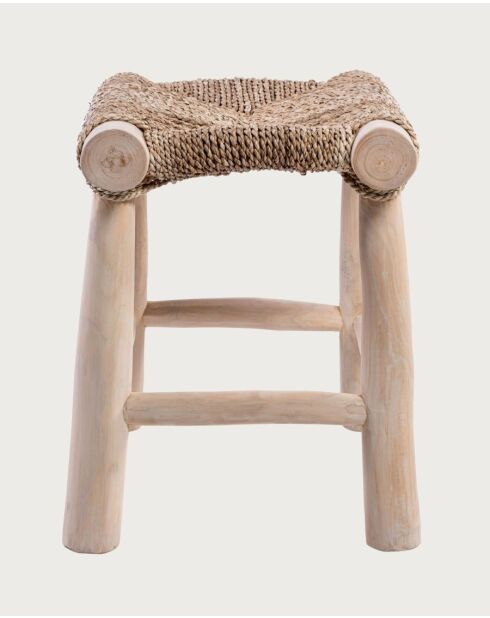 Matra - Taburete de jacinto de agua y rama de teca