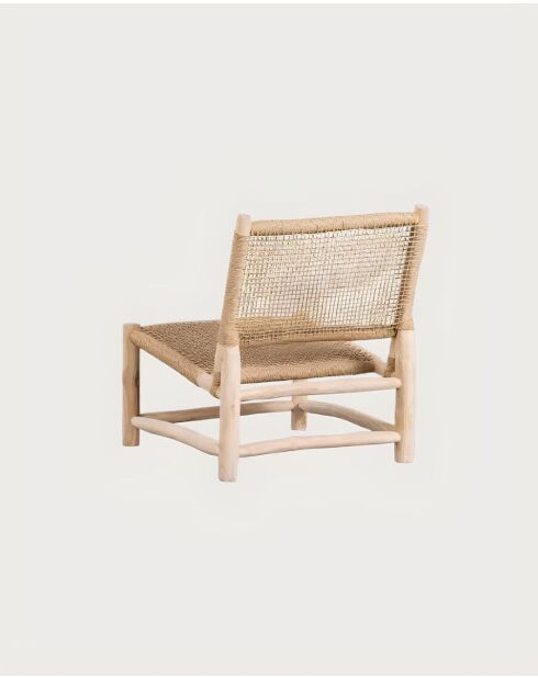 Jaya - Fauteuil de jardin en bois et corde tressée 77cm