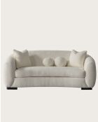 Curve - Canapé arrondi 3 places en tissu bouclé cream 70cm