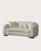 Curve - Canapé arrondi 3 places en tissu bouclé cream 70cm