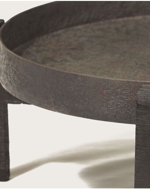 Gaby - Mesita redonda con forma de nido de metal negro