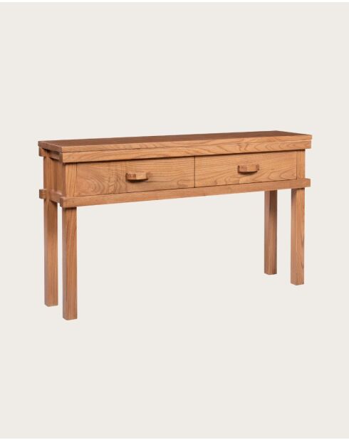 Nara- 130 cm houten console met 2 laden