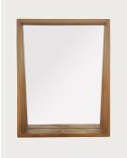 Rovio - Grand miroir mural rectangulaire en bois de manguier - 60x10x76 cm