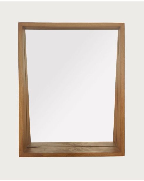 Rovio - Grand miroir mural rectangulaire en bois de manguier - 60x10x76 cm