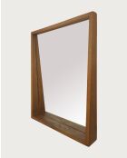 Rovio - Grand miroir mural rectangulaire en bois de manguier - 60x10x76 cm
