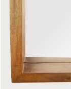 Rovio - Grand miroir mural rectangulaire en bois de manguier - 60x10x76 cm