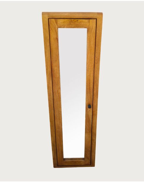 Palo - Columna colgante con espejo en madera maciza de mango - 40x25x140 cm