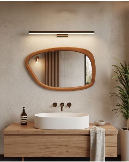 Quadra - Miroir organique en bois massif de manguier - 60x3,5x91 cm