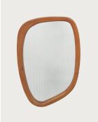 Quadra - Miroir organique en bois massif de manguier - 60x3,5x91 cm