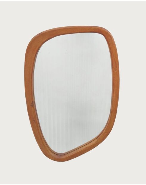 Quadra - Miroir organique en bois massif de manguier - 60x3,5x91 cm