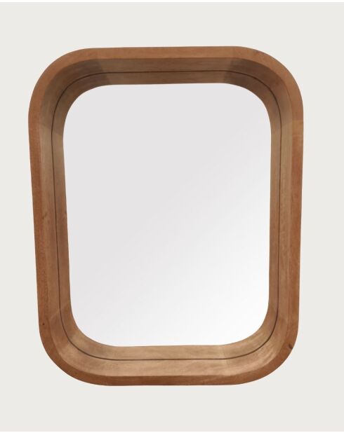 Ligno - Miroir mural salle de bain en bois massif de manguier - 60x10x76 cm