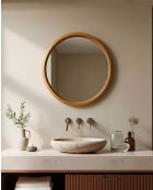 Liora - Miroir rond en bois massif de manguier - 76x5 cm