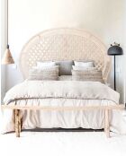 Crown - Tête de lit en rotin tressé - 160x160x30 cm
