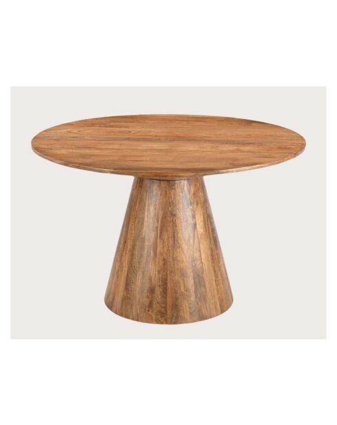 Bistrot - Ronde mangohouten eettafel, conische basis en vriendelijke stijl - 120x76 cm
