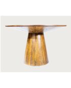 Bistrot - Ronde mangohouten eettafel, conische basis en vriendelijke stijl - 120x76 cm