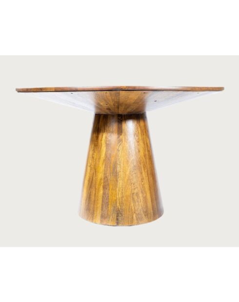 Bistrot - Ronde mangohouten eettafel, conische basis en vriendelijke stijl - 120x76 cm