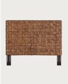 Nest - Tête de lit tressée en jacinthe d'eau et acajou - 160x10x100 cm