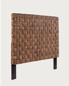 Nest - Tête de lit tressée en jacinthe d'eau et acajou - 160x10x100 cm