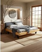 Bakara - Letto Beam in legno massello di abete rosso e metallo nero 160 CM