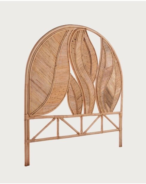 Rimba - Tête de lit en rotin Feuilles - 160x10x150 cm