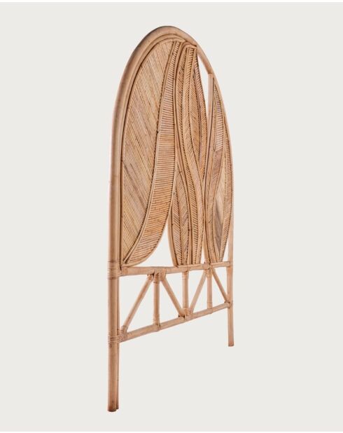 Rimba - Tête de lit en rotin Feuilles - 160x10x150 cm