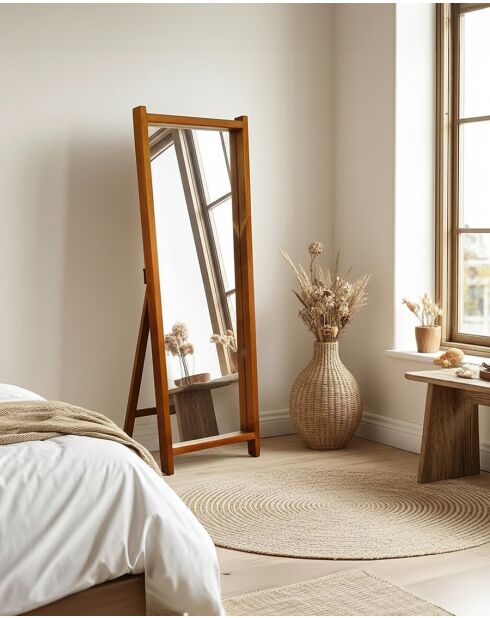 Vivo - Miroir sur pied en bois massif de manguier - 68x25x167 cm