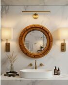 Boïa - Miroir hublot en bois massif de manguier - 45x5 cm