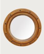 Boïa - Miroir hublot en bois massif de manguier - 45x5 cm