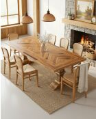 Maestro - Mesa de comedor de madera de eucalipto - 220x100x76 cm