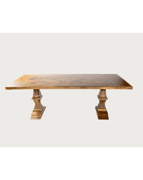 Maestro - Mesa de comedor de madera de eucalipto - 220x100x76 cm