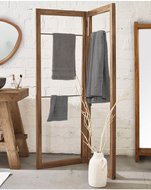 Elevéa - Porte serviette pliable en bois massif de manguier- 85x59x175 cm
