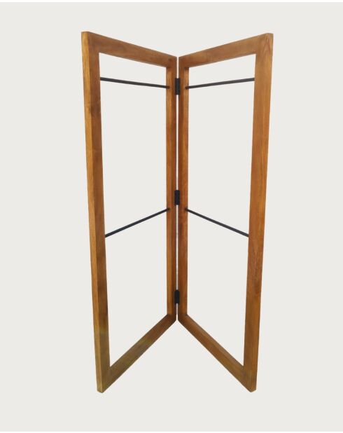 Elevéa - Porte serviette pliable en bois massif de manguier- 85x59x175 cm