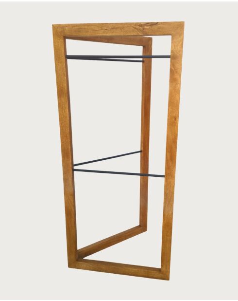 Elevéa - Porte serviette pliable en bois massif de manguier- 85x59x175 cm