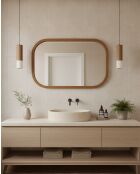 Niva - Miroir rectangulaire en bois massif de manguier - 50x3,5x76 cm