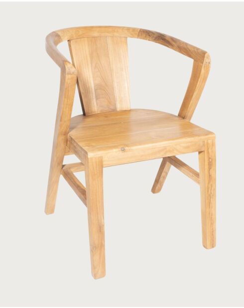 Orbe - 2 Chaises Repas en Bois Massif de Teck - 56x54x82 cm