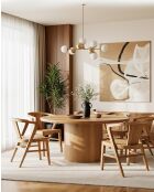 Orbe - 2 Chaises Repas en Bois Massif de Teck - 56x54x82 cm