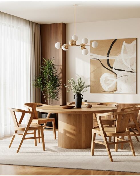 Orbe - 2 Chaises Repas en Bois Massif de Teck - 56x54x82 cm