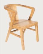 Orbe - 2 Chaises Repas en Bois Massif de Teck - 56x54x82 cm