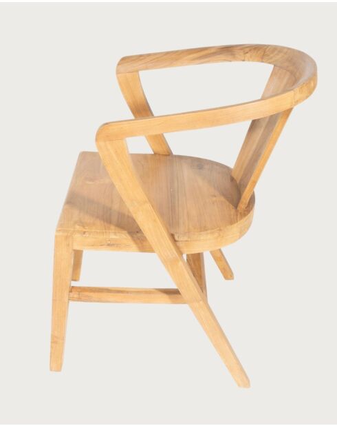 Orbe - 2 Chaises Repas en Bois Massif de Teck - 56x54x82 cm
